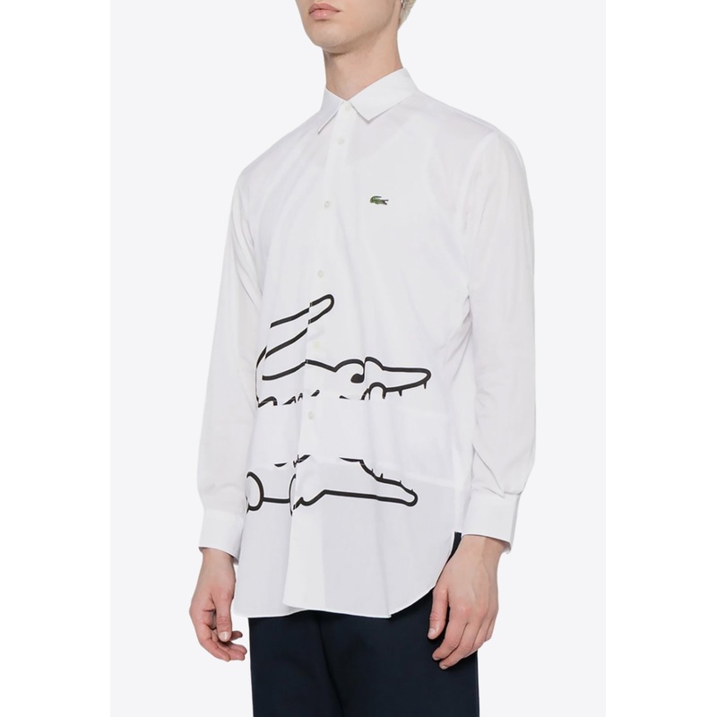 X Lacoste Printed Long-Sleeved Shirt