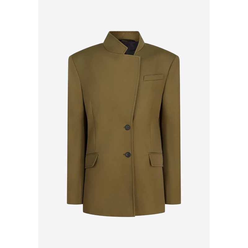 Asymmetric Wool Blazer