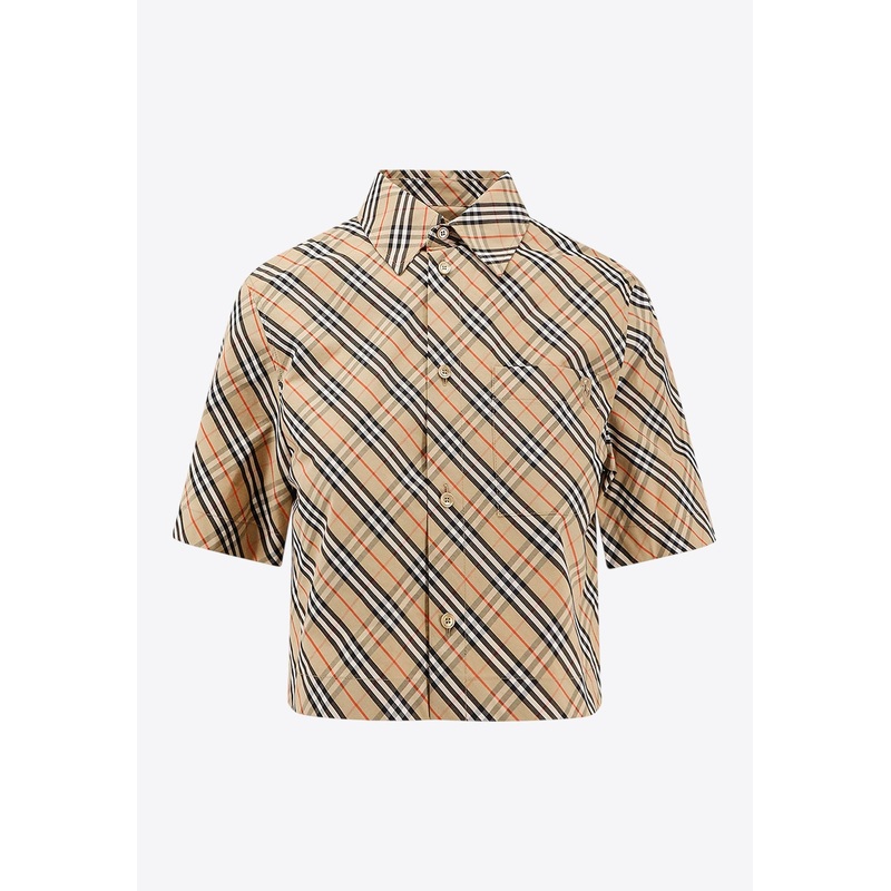 Checked Cropped Shirt