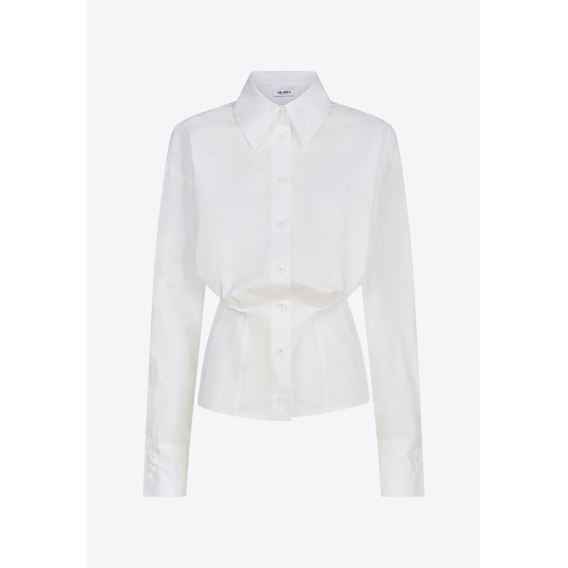 Gathered Waist Long-Sleeved Shirt