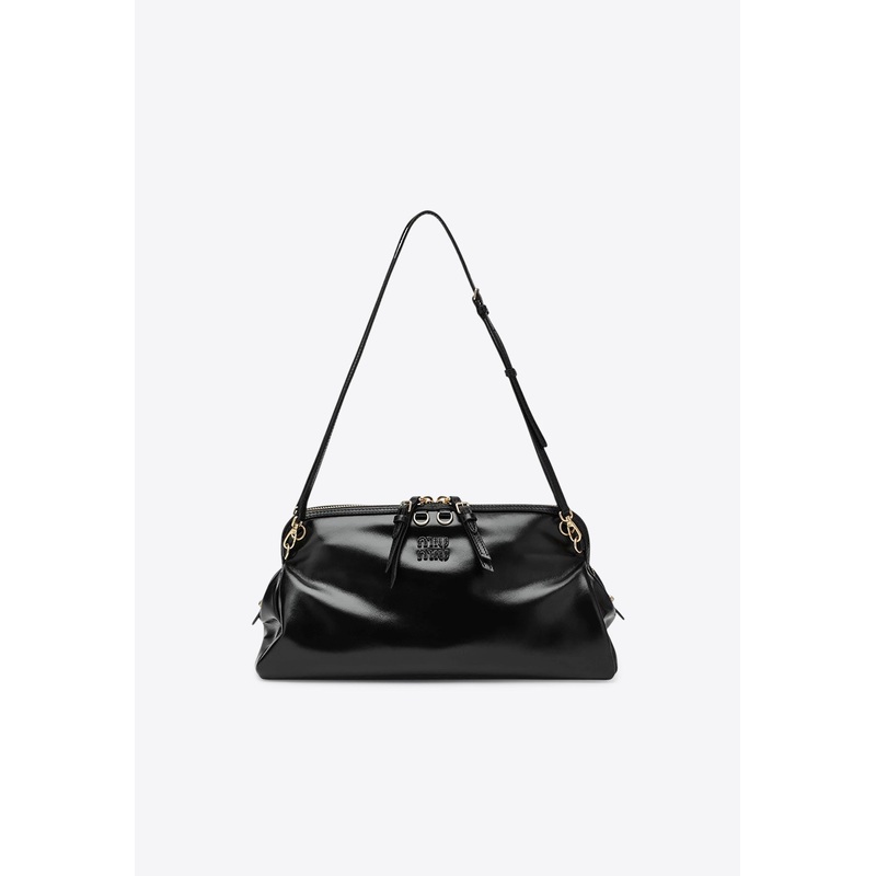 Glossy Leather Shoulder Bag