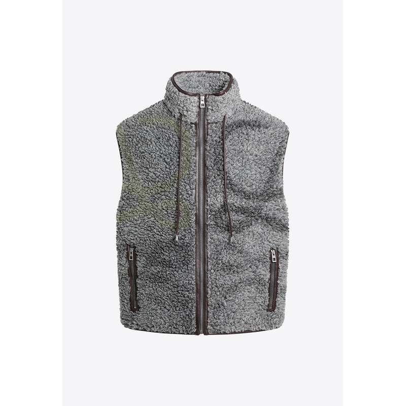 Jacquard Vest with Anagram-Pattern