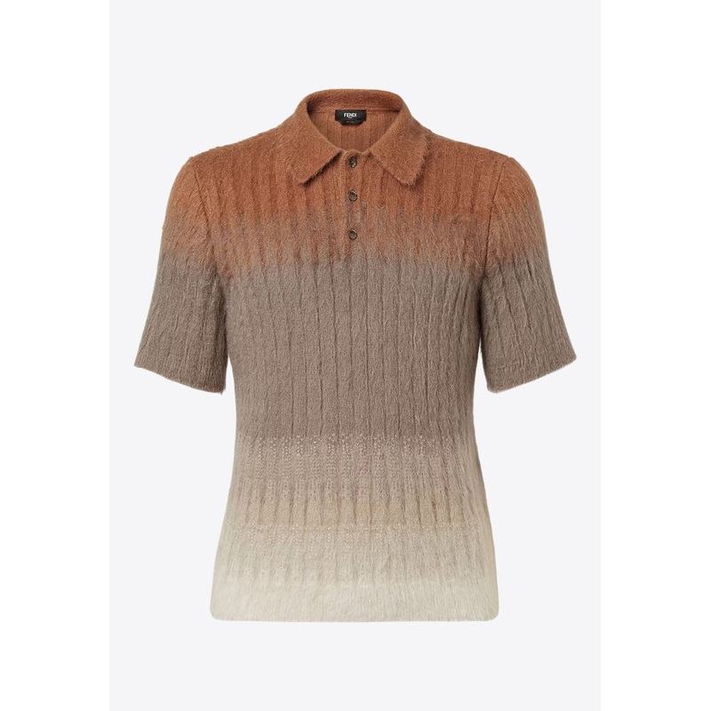 Mohair Knit Ombre Polo T-shirt