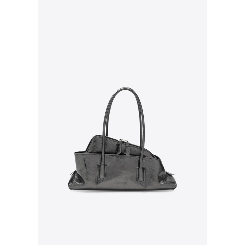 Small La Passeggiata Laminated Leather Shoulder Bag