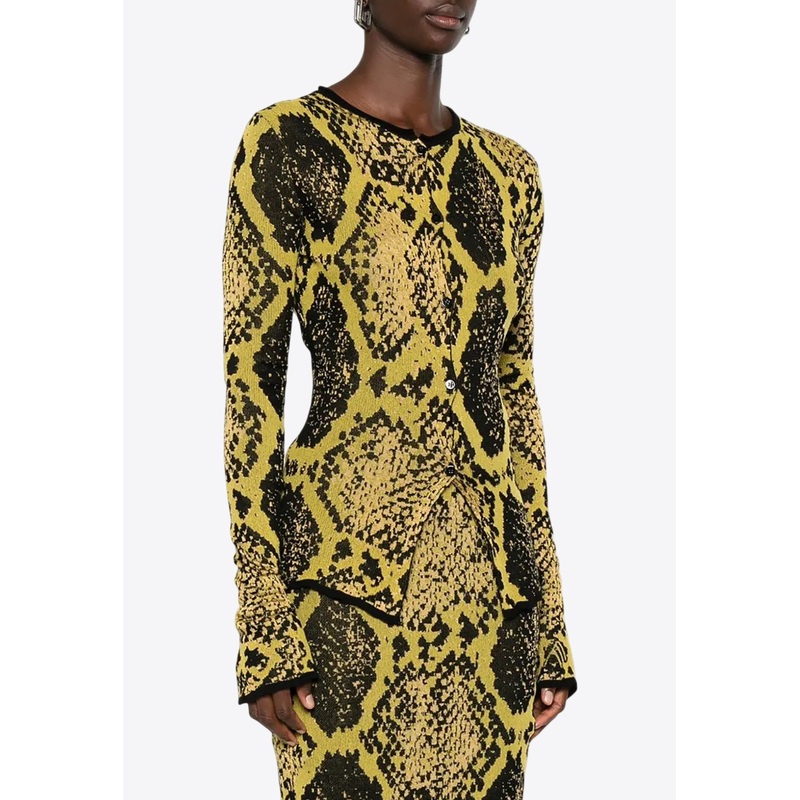 Snakeskin Intarsia Cardigan