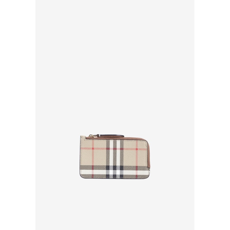 Somerset Checked Leather Zipped Cardholder