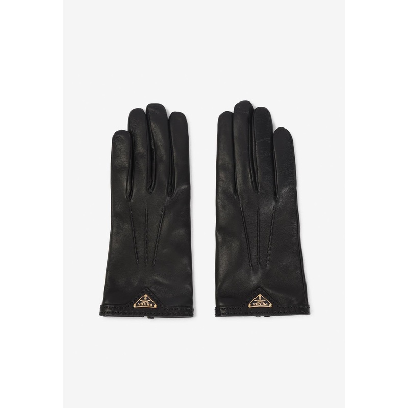 Triangle Logo Nappa Leather Gloves