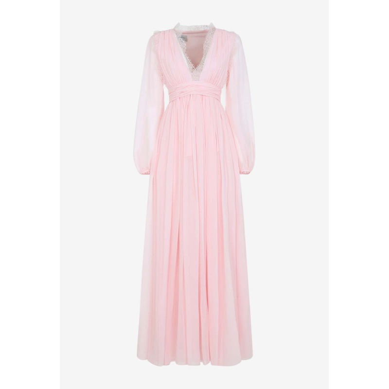 V-neck Silk Maxi Dress