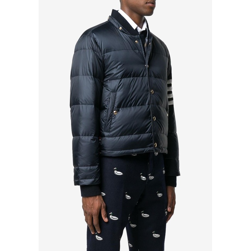 4-bar Stripes Matte Nylon Puffer Jacket