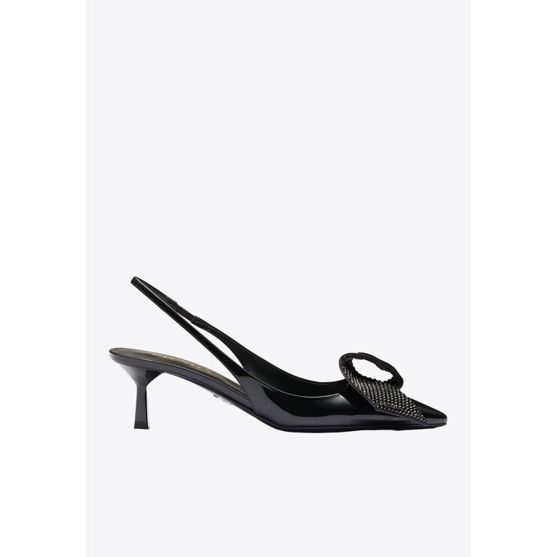 55 Crystal Embellished Slingback Pumps