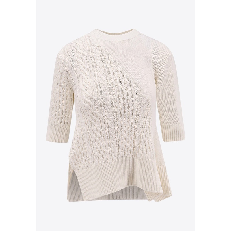 Asymmetric Cable-Knit Top