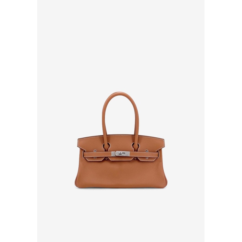 Birkin Shoulder Light 29 in Gold Evercolor with Palladium Hardware