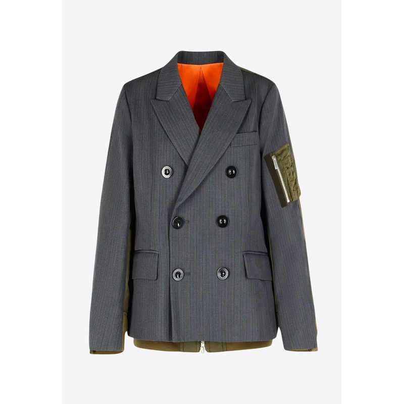 Double-Breasted Paneled Jacket