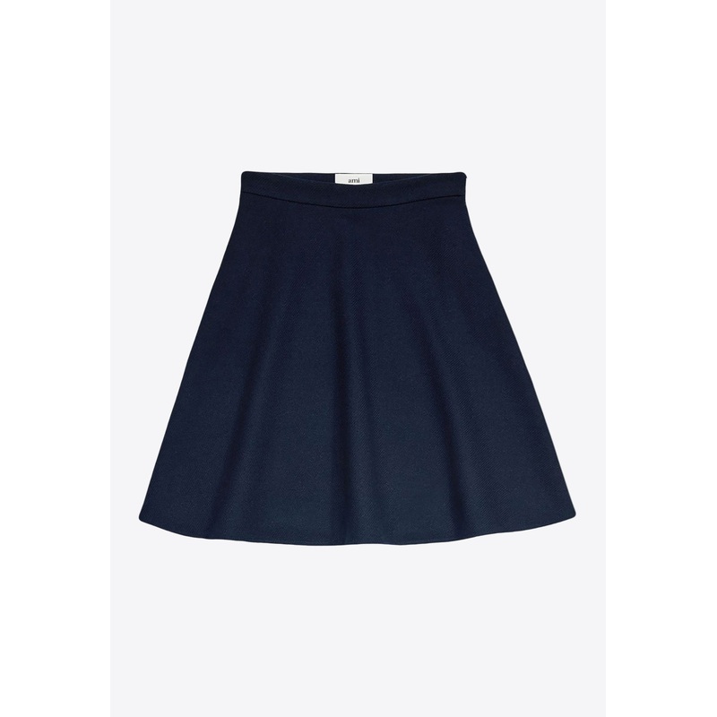 Flared Knitted Wool Skirt