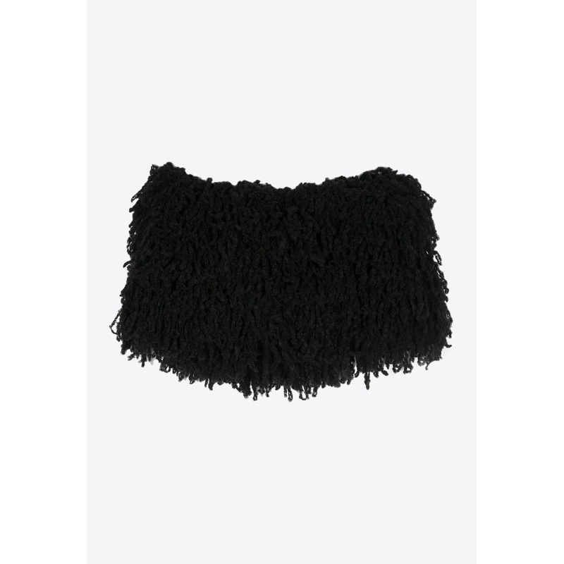 Fringed Wool Pullover Scarf Cape