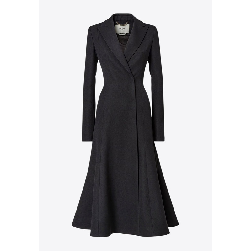 Grain De Poudre Wool Peplum Coat