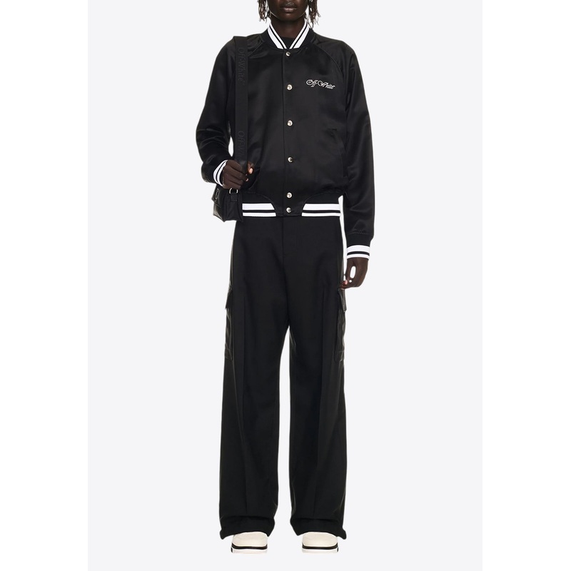 Logo-Embroidered Bomber Jacket