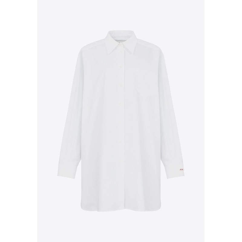 Long-Sleeved Poplin Shirt Dress