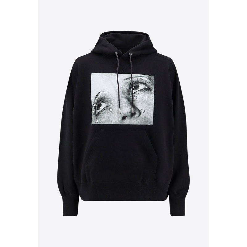 Man Ray Graphic Print Hooded Sweatshirt