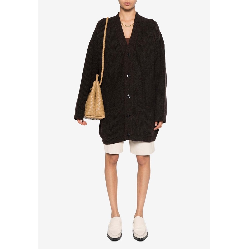 Ribbed Wool Oversized Cardigan