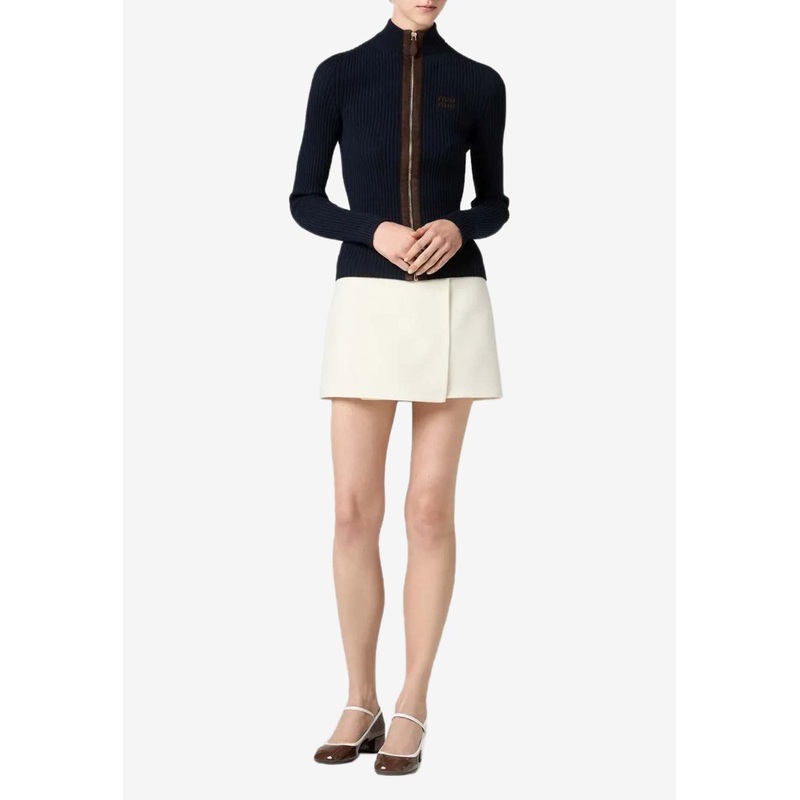 Ribbed Zip-Up Cardigan