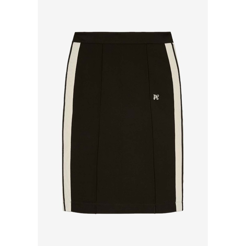 Side Stripe Monogram Pencil Skirt