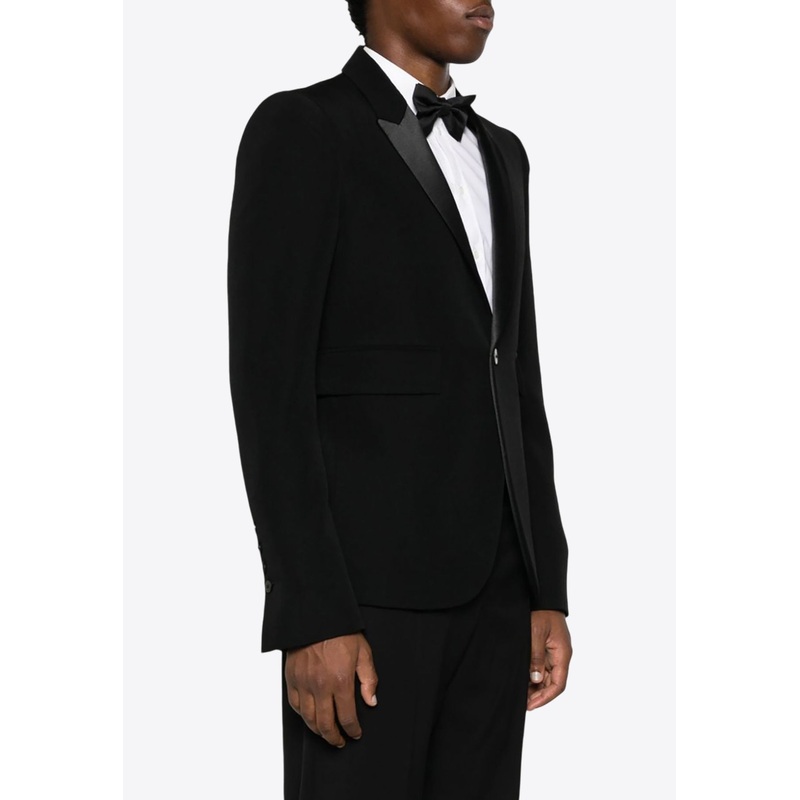 Single-Breasted Tuxedo Wool Blazer