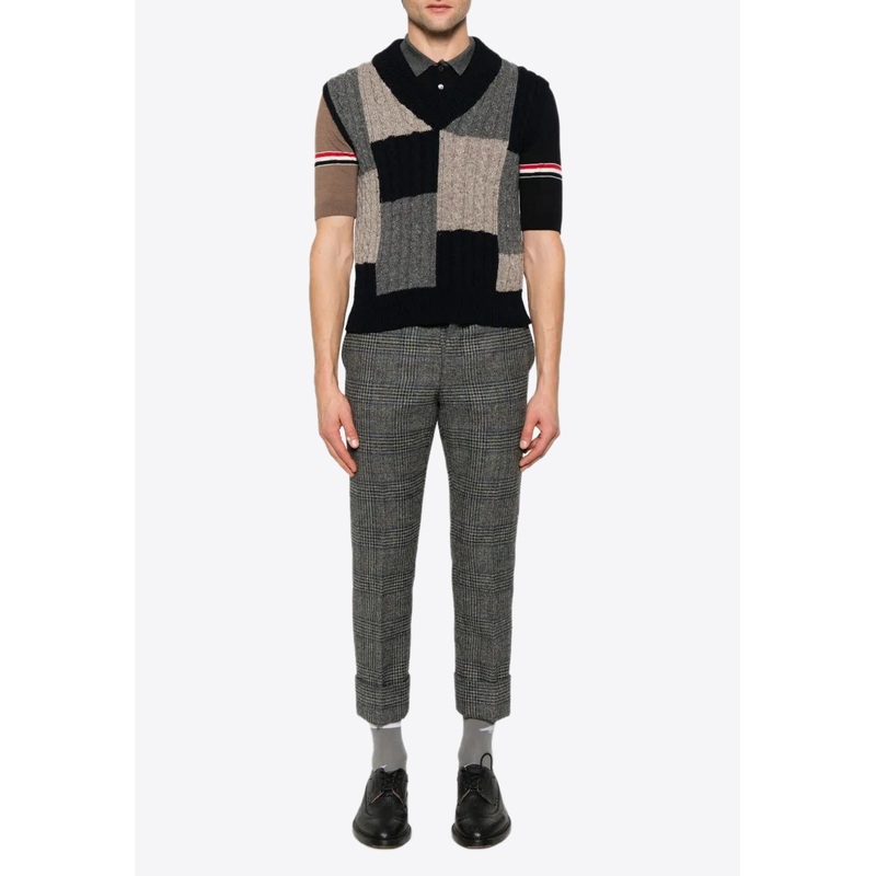 Cable-Knit Patchwork Vest