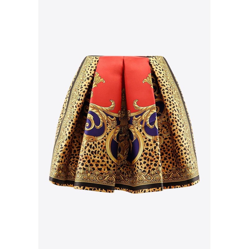 Cheetah Barocco Mini Silk Duchesse Skirt