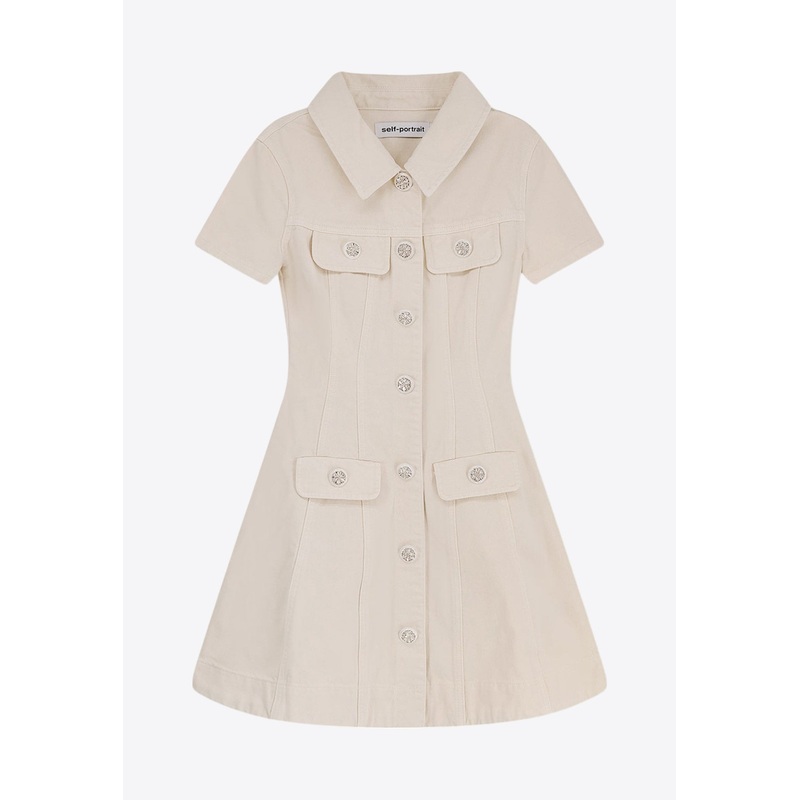 Collared Denim Mini Dress