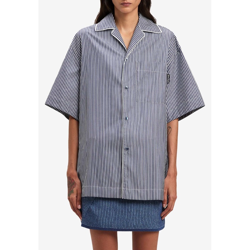 Curved Logo Striped Shirt