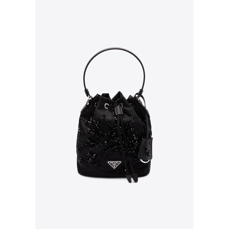 Enamel Triangle Logo Bucket Bag