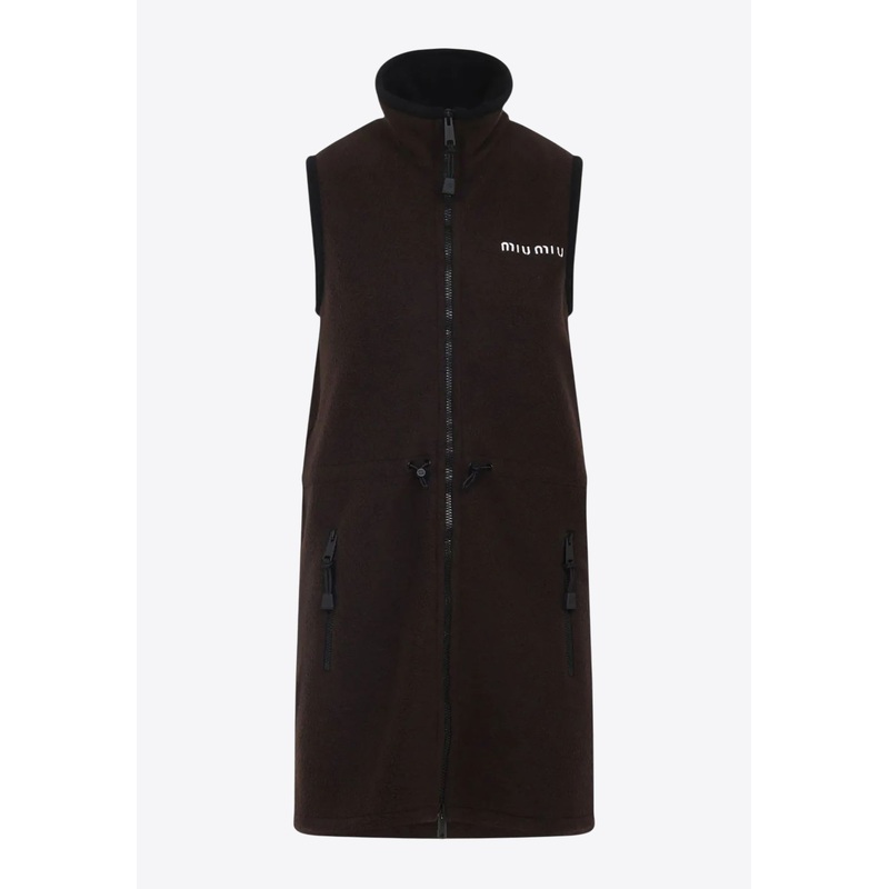 Logo Embroidered Fleece Mini Dress