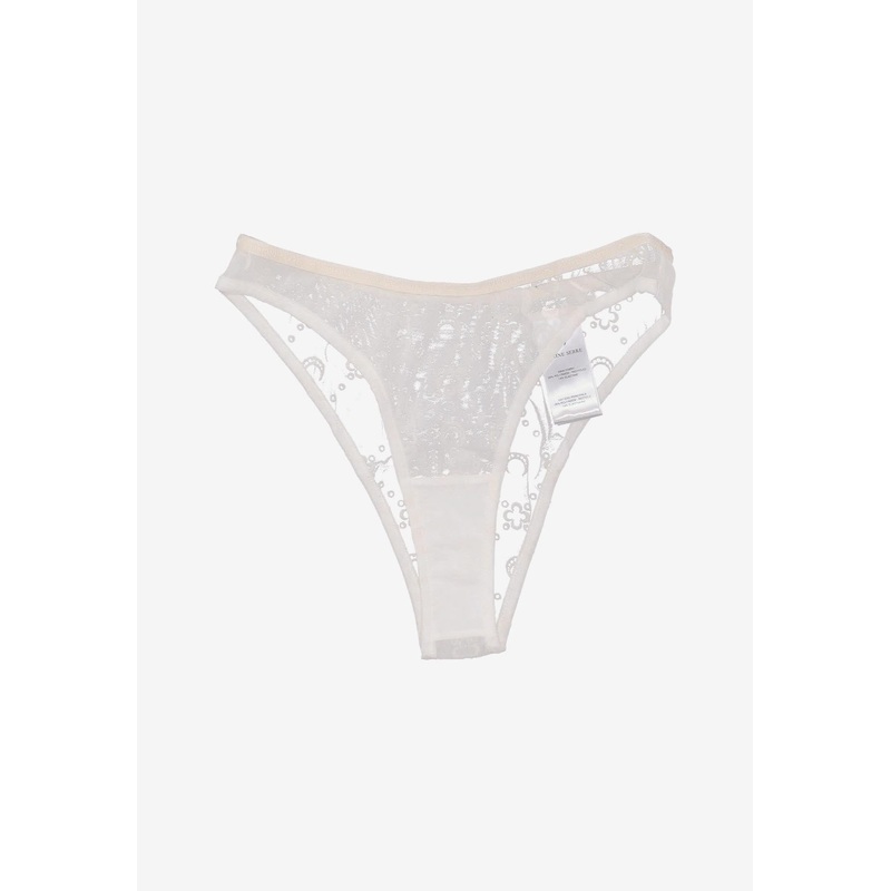 Mesh Flock High-Cut Panties