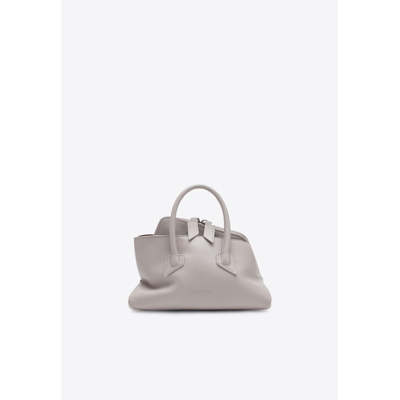 Mini La Passeggiata Grained Leather Top Handle Bag