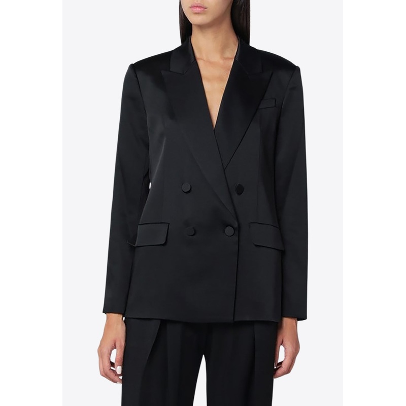 Norah Double-Breasted Satin Jacket