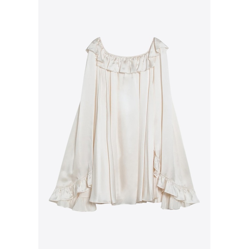 Ruffled Mini Silk Dress