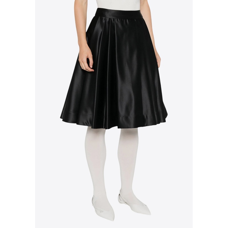 Ruota Duchess Flared Satin Skirt