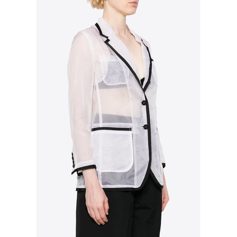 Semi-Sheer Organza Blazer