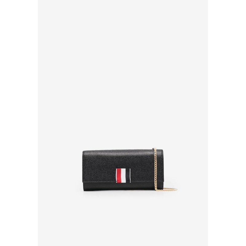 Signature Logo Leather Chain Clutch