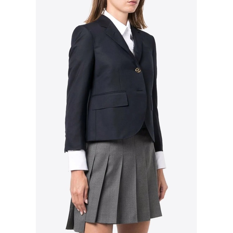 Single-Breasted Wool Cropped Blazer