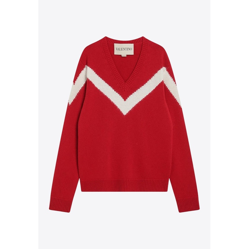 VLogo Bow V-neck Sweater