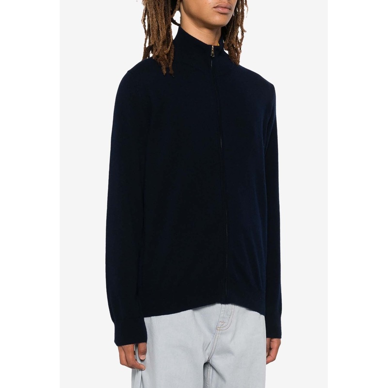 Zip-Up Cashmere Cardigan