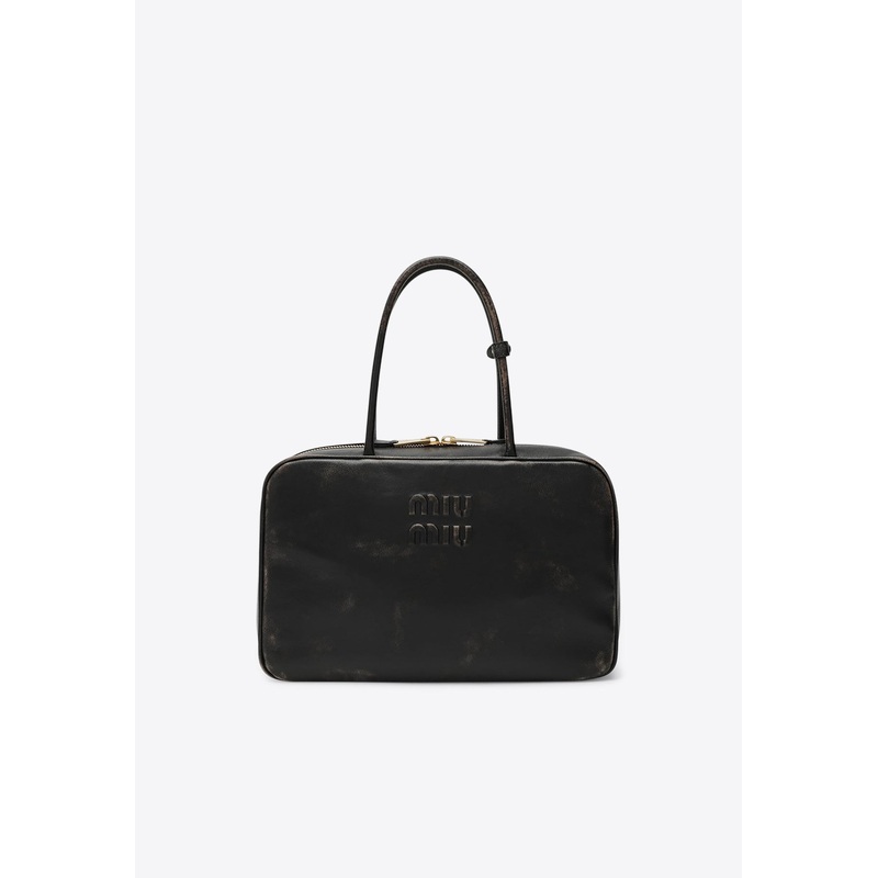 Beau Vintage Leather Logo Shoulder Bag