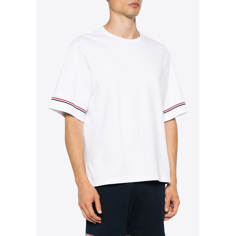 Crewneck T-shirt with Signature-Stripe