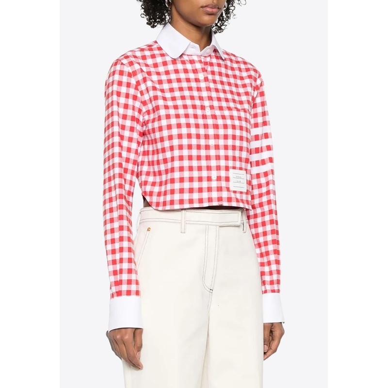 Gingham Check Cropped Shirt