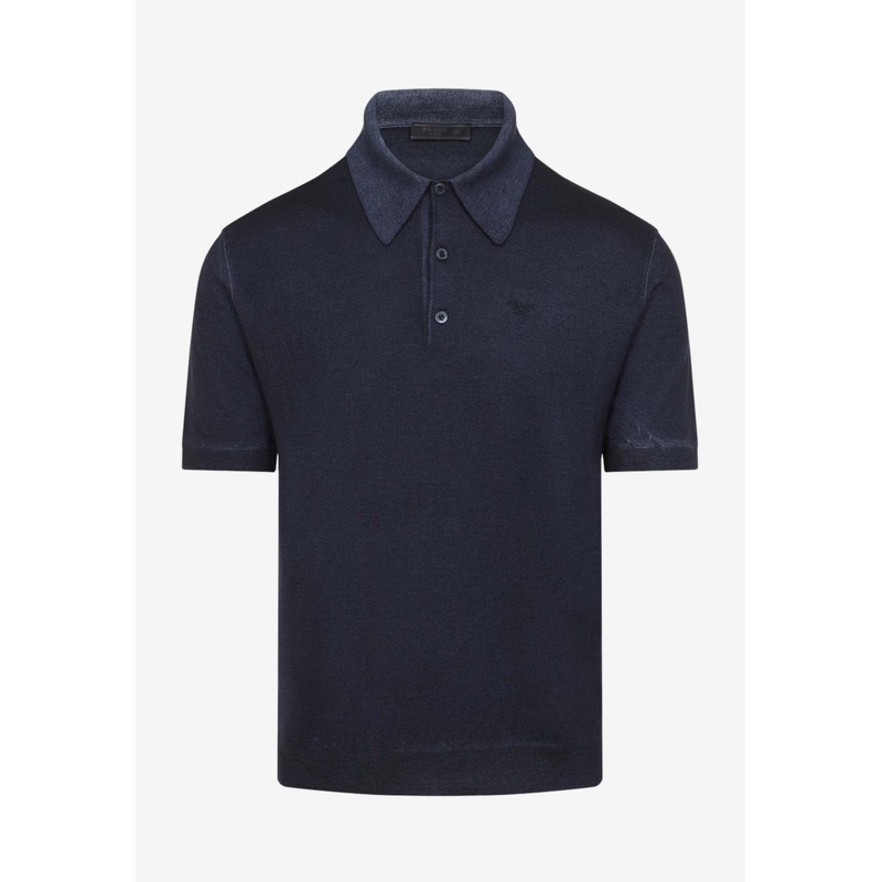 Logo Embroidered Cashmere Polo T-shirt