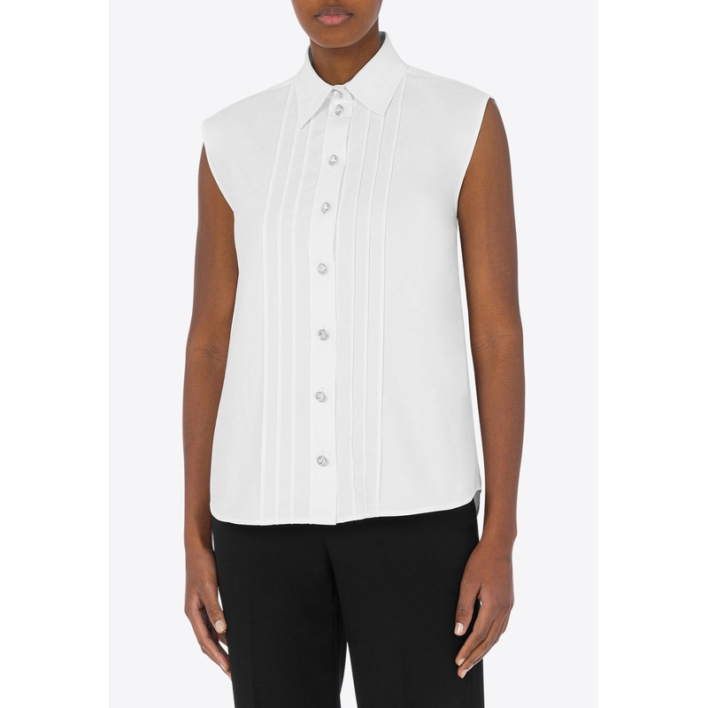 Pleated Sleeveless Shirt