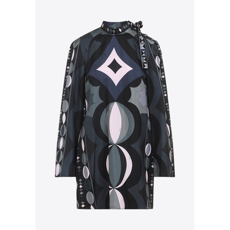 Printed Silk Mini Dress