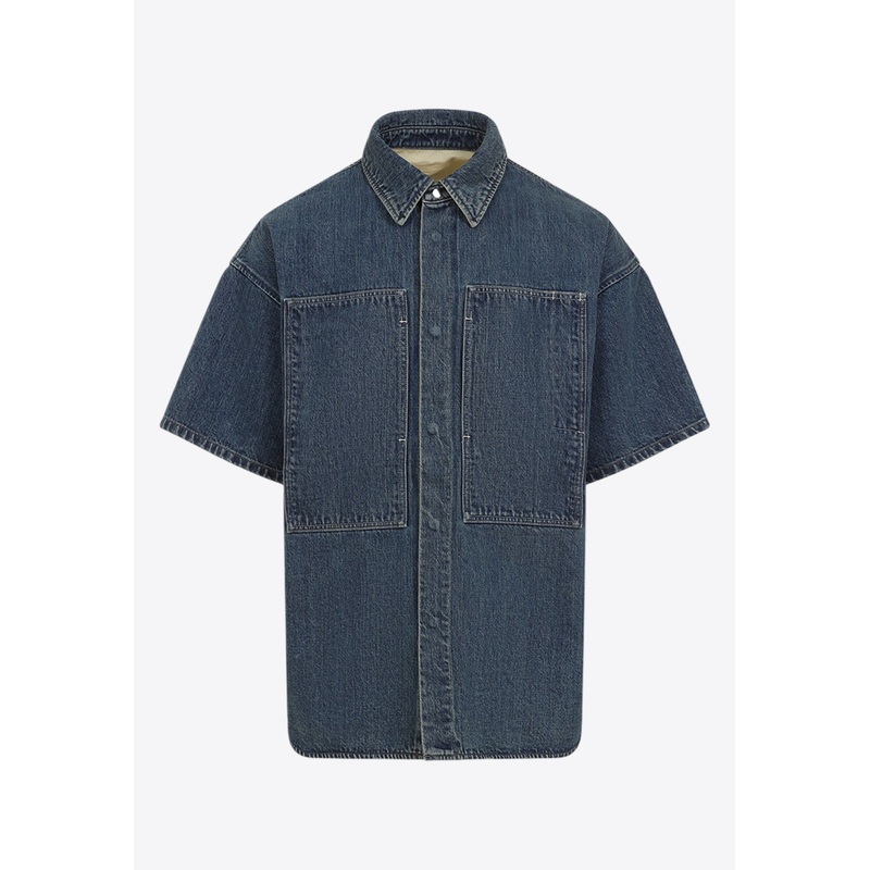 Short-Sleeved Denim Shirt